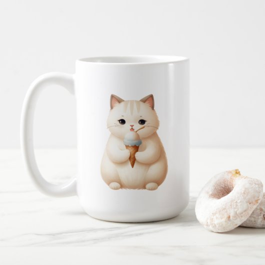 Scoop & Snuggles Ice Cream Cone Kitten Koffiemok (Met donut)