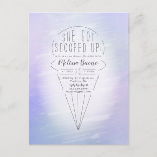 Scooped Ice Cream Theme Shower-uitnodiging Briefkaart