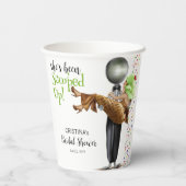 Scooped Up Chocolate Ijs Bruiloftsfeest Papieren Bekers (Achterkant)