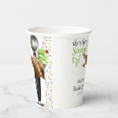 Scooped Up Chocolate Ijs Bruiloftsfeest Papieren Bekers (Rechts)