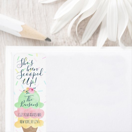 Scooped Up Ijs Retouradres Sticker