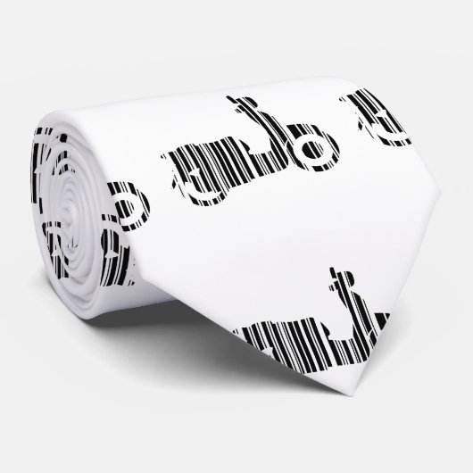 SCOOTER BAR CODE Motorcycle Barcode Patroonontwerp Stropdas (Opgerold)