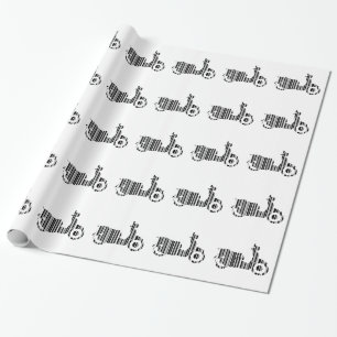 SCOOTER BAR CODE Motorfiets Barcode Patroon Ontwer Cadeaupapier