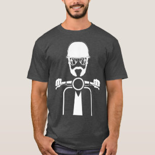 Scooter Bike Motorbike Scoot Funny Beard Moped Sc T-shirt