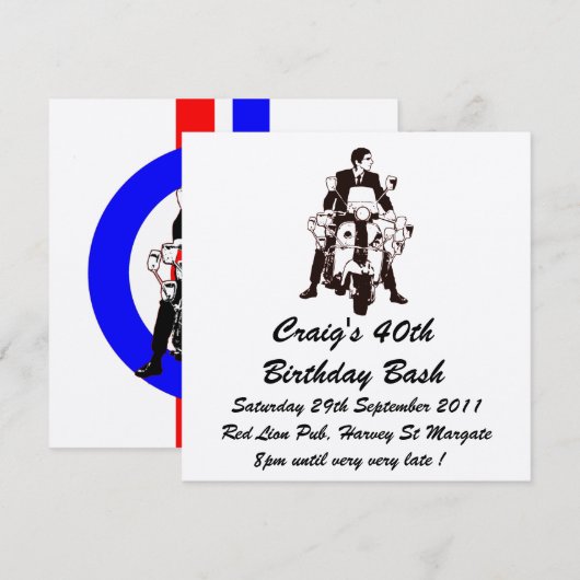  scooter Boy Birthday nodig Kaart (Voorkant / Achterkant)