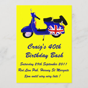 scooter Boy Birthday nodig Kaart
