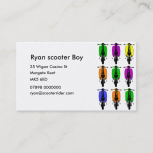 Scooter Boy Mod Bedrijfs contactkaarten Visitekaartje