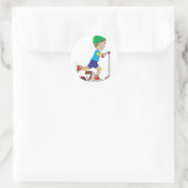 Scooter Boy Ronde Sticker (Tas)