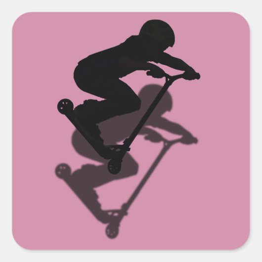 Scooter Boy - Stunt Scooter 5 Vierkante Sticker (Voorkant)