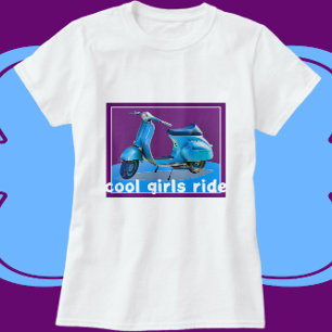 scooter cool meisjes rijden t-shirt