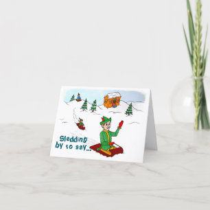 Scooter de Elf Kerstkaart Bedankkaart