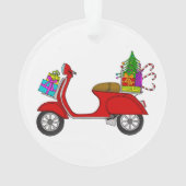 Scooter de Noël à la main avec cadeaux (dos)