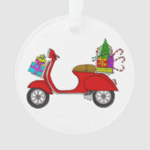 Scooter de Noël à la main avec cadeaux (devant)
