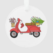 Scooter de Noël dessiné à la main avec cadeaux (dos)