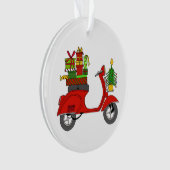 Scooter de Noël dessiné à la main avec cadeaux (devant)