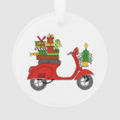 Scooter de Noël dessiné à la main avec cadeaux (dos)