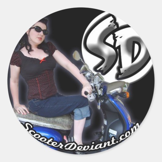 Scooter Deviant Ronde Sticker (Voorkant)