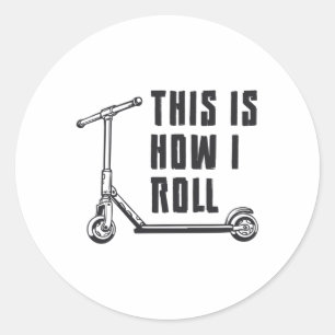 Scooter Driver Dit is hoe ik stunt grappig rol Ronde Sticker