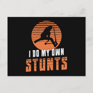 Scooter Driver Ik doe mijn eigen stunts stunt  Briefkaart