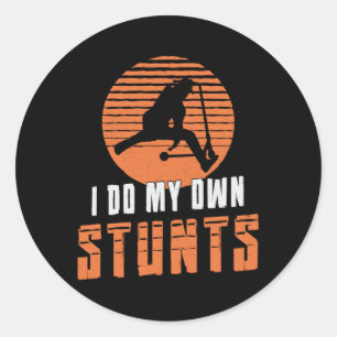 Scooter Driver Ik doe mijn eigen stunts stunt  Ronde Sticker
