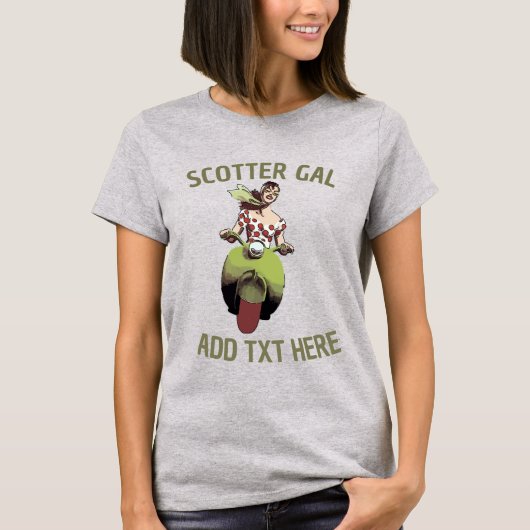 Scooter Gal, ajouter le texte T-shirt (Devant)
