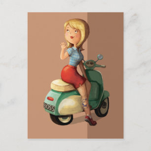 Scooter Girl Briefkaart