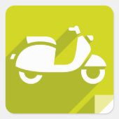 Scooter Icon Square Sticker (Voorkant)