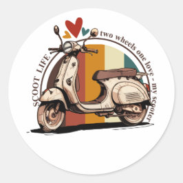 Scooter Life Ronde Sticker