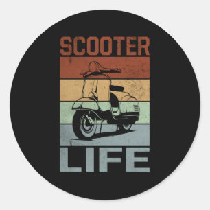 Scooter Life Scooter Moped Ronde Sticker