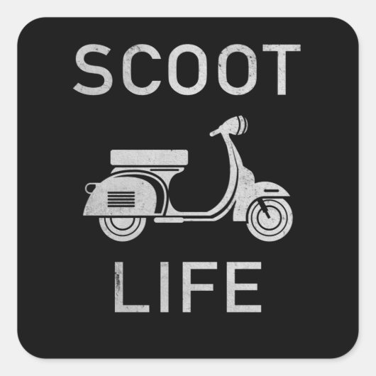Scooter Life Scooter Moped Vierkante Sticker (Voorkant)