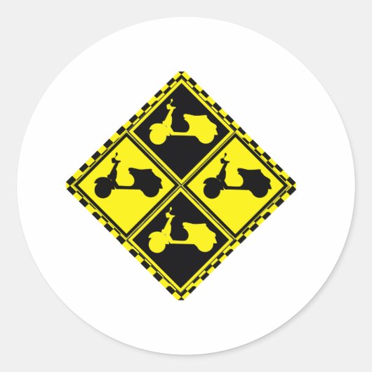 Scooter Mania! Ronde Sticker (Voorkant)