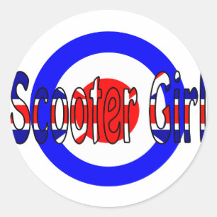 Scooter Meisje Mod doel Ronde Sticker