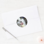 "Scooter met bananensnack" Ronde Sticker (Envelop)
