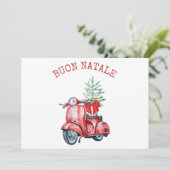 Scooter mignon Buon Natale Carte de vœux de vacanc (Debout devant)