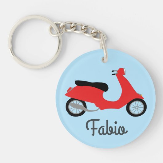 Scooter Moped Motorcycle CUSTOM Sleutelhanger (Voorkant)