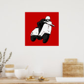 Scooter Racer gris noir Grande impression (Cuisine)