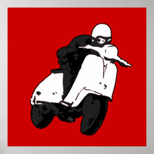Scooter Racer gris noir Grande impression