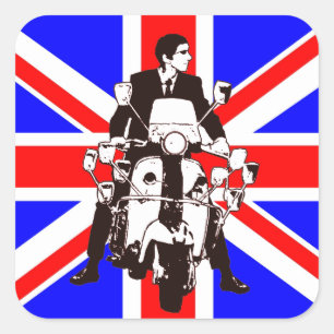 Scooter Rider avec autocollants carré Union Jack