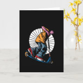 Scooter Stunt Stunts Kick Scooter Gift Kaart (Gele Bloem)