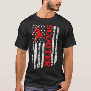 Scooter Stunt US Flag Retro Style Scooter Giften P T-shirt