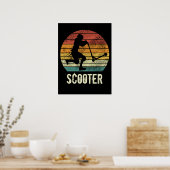 Scooter  sunset retro E-Scooter Poster (Keuken)