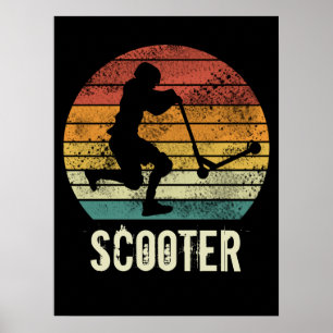 Scooter  sunset retro E-Scooter Poster