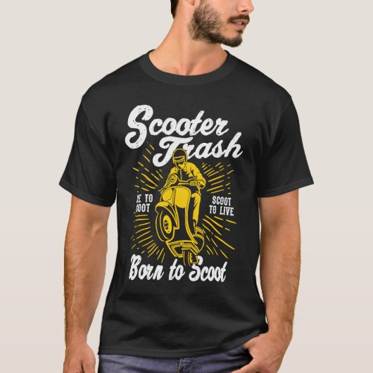 Scooter Trash Retro Distressed Style Scooter Humor T-shirt (Voorkant)