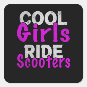 scooter van de scooter van de meisjes vierkante sticker