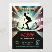 Scooter Verjaardag Uitnodiging voor meisjes (Voorkant / Achterkant)