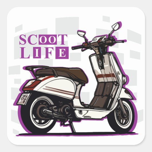 Scooter Vierkante Sticker (Voorkant)