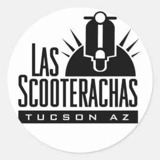 Scooterachas-Stickers Ronde Sticker
