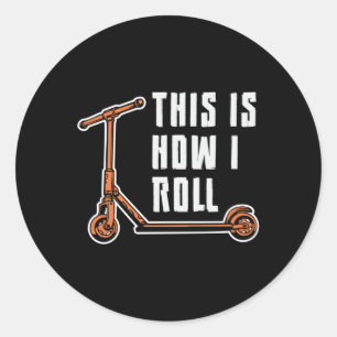 Scooterchauffeur Zo rol ik Stunt  Ronde Sticker