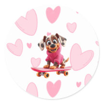 Scooterhond Valentijnsticker