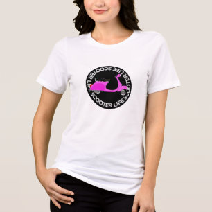Scooterlevensmod voor scoot-fans 2-wiel sport roze Tri-Blend shirt